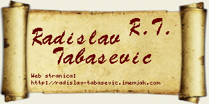 Radislav Tabašević vizit kartica